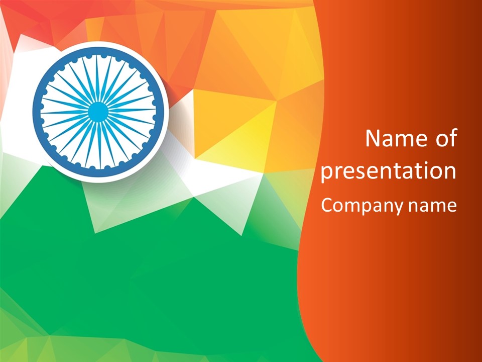 An Indian Flag With The Colors Of The Flag Of India PowerPoint Template