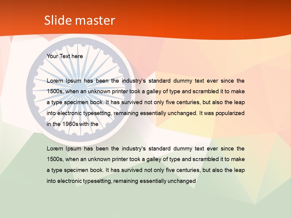 An Indian Flag With The Colors Of The Flag Of India PowerPoint Template
