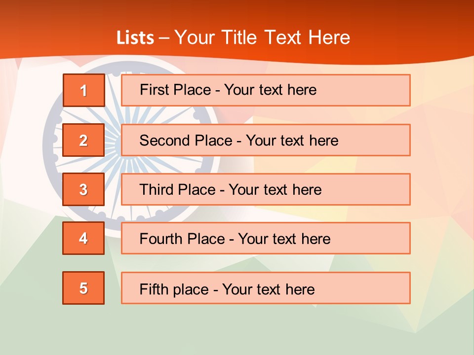 An Indian Flag With The Colors Of The Flag Of India PowerPoint Template