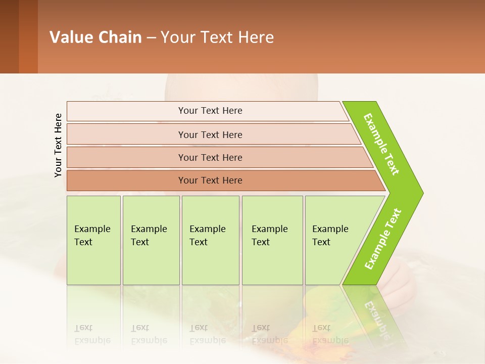 A Baby In A Bathtub Playing With A Yellow Leaf PowerPoint Template