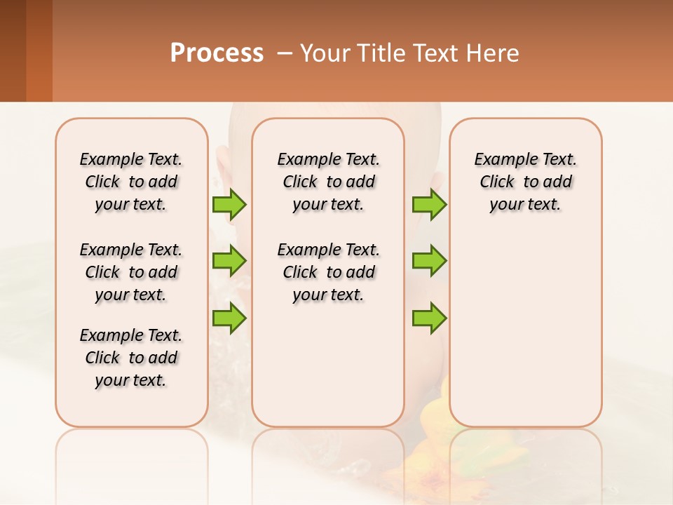 A Baby In A Bathtub Playing With A Yellow Leaf PowerPoint Template