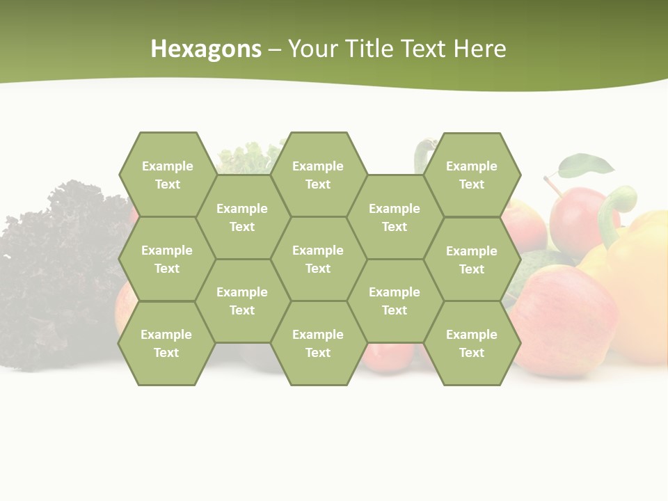 A Group Of Fruits And Vegetables On A White Background PowerPoint Template