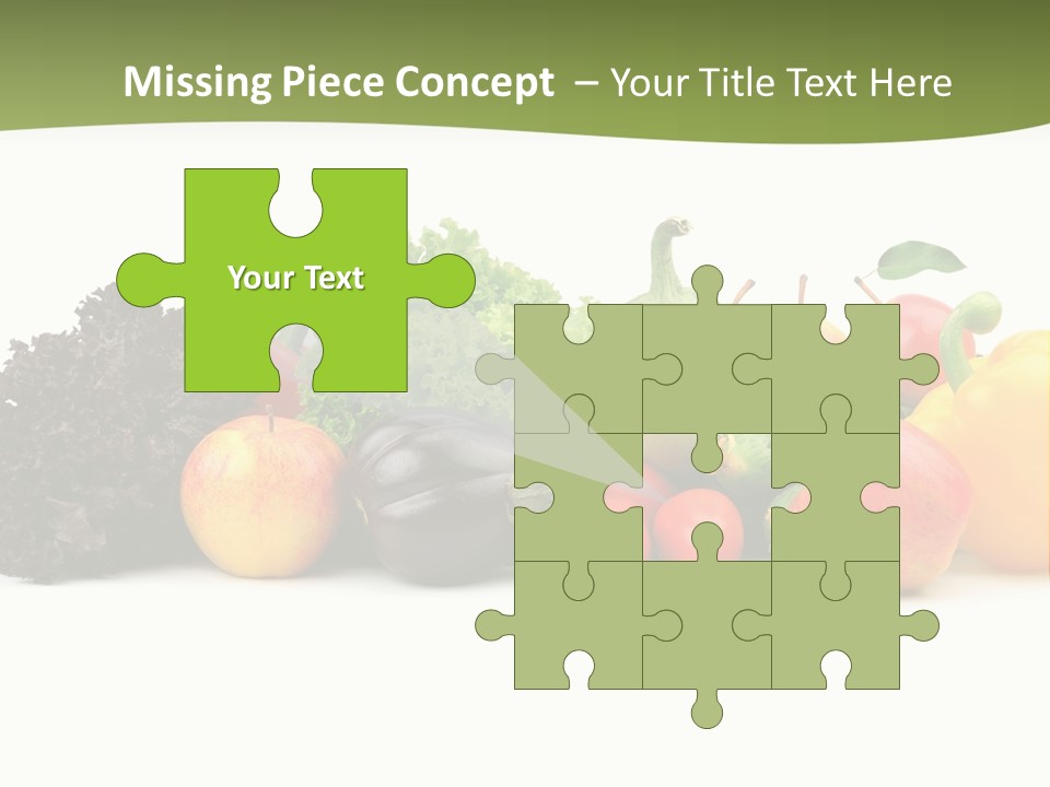 A Group Of Fruits And Vegetables On A White Background PowerPoint Template