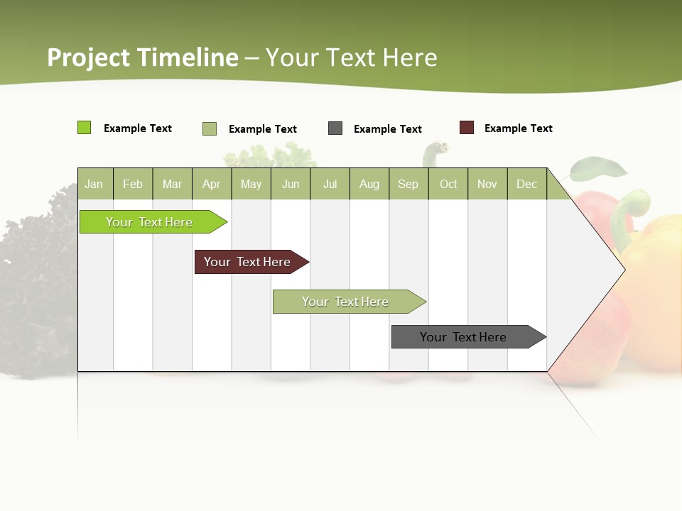 A Group Of Fruits And Vegetables On A White Background PowerPoint Template