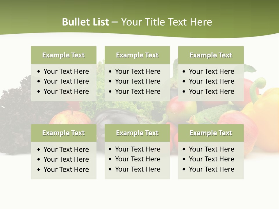 A Group Of Fruits And Vegetables On A White Background PowerPoint Template