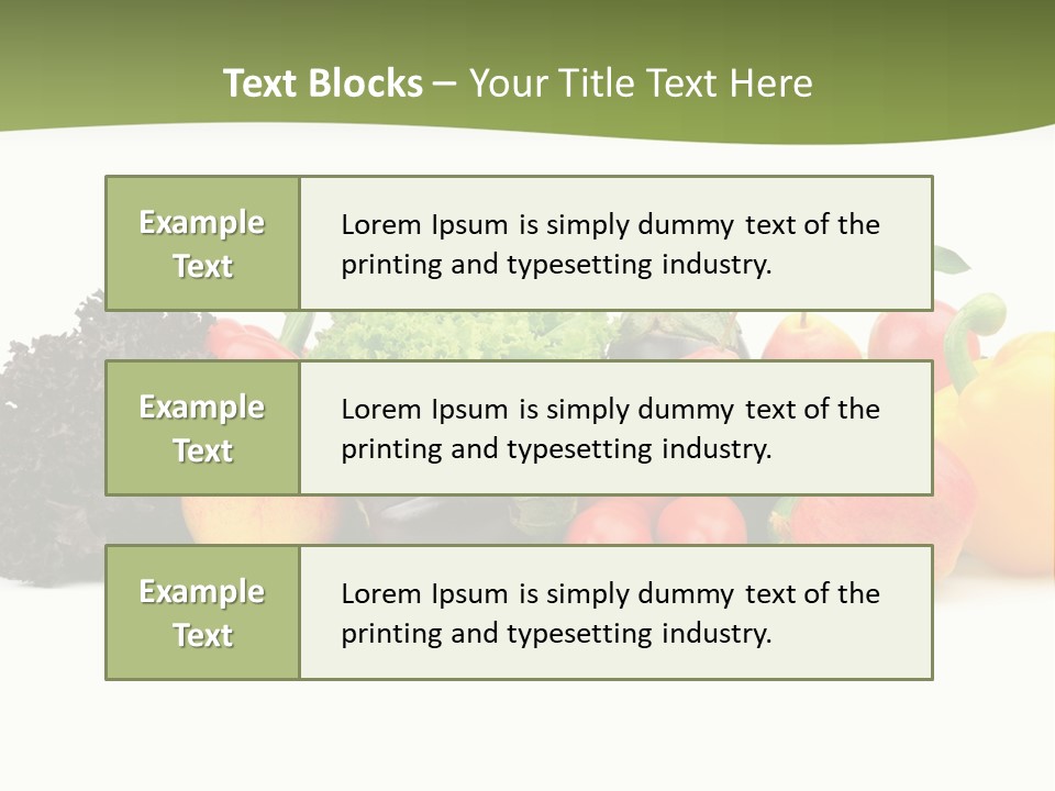 A Group Of Fruits And Vegetables On A White Background PowerPoint Template