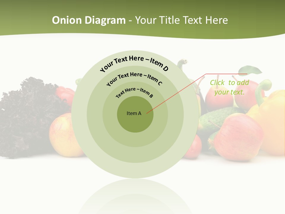 A Group Of Fruits And Vegetables On A White Background PowerPoint Template