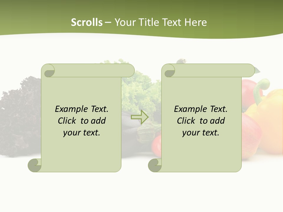 A Group Of Fruits And Vegetables On A White Background PowerPoint Template