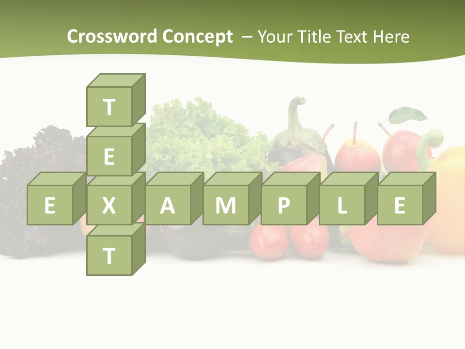 A Group Of Fruits And Vegetables On A White Background PowerPoint Template