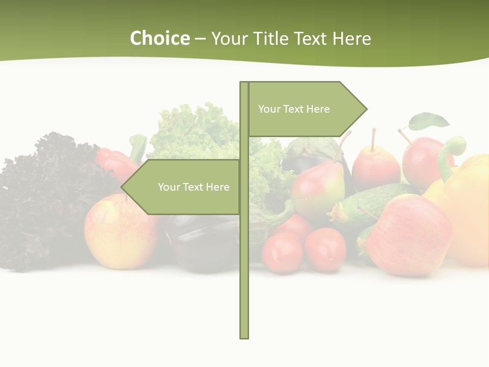 A Group Of Fruits And Vegetables On A White Background PowerPoint Template