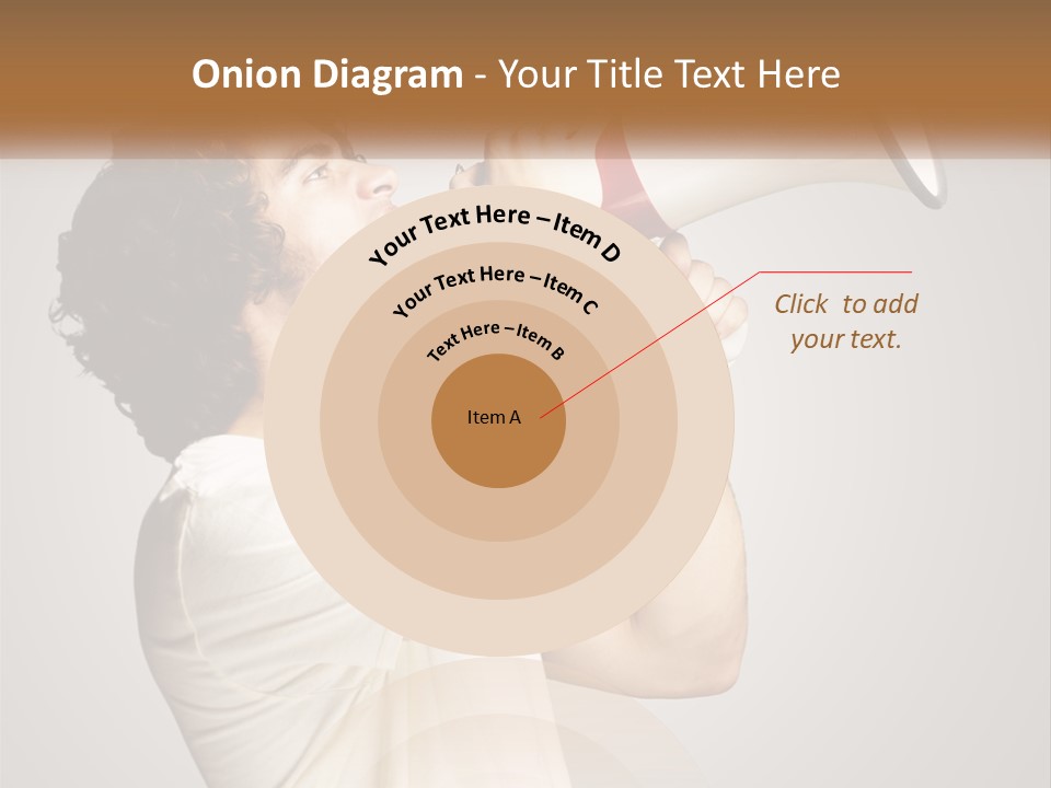 A Man Holding A Megaphone Up To His Face PowerPoint Template