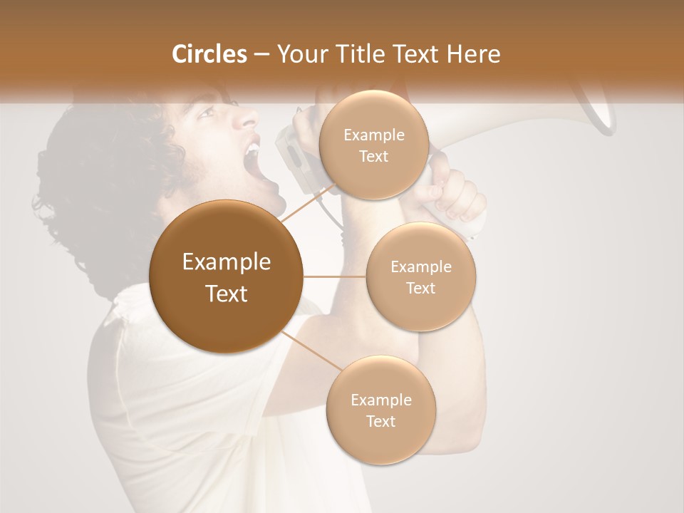 A Man Holding A Megaphone Up To His Face PowerPoint Template