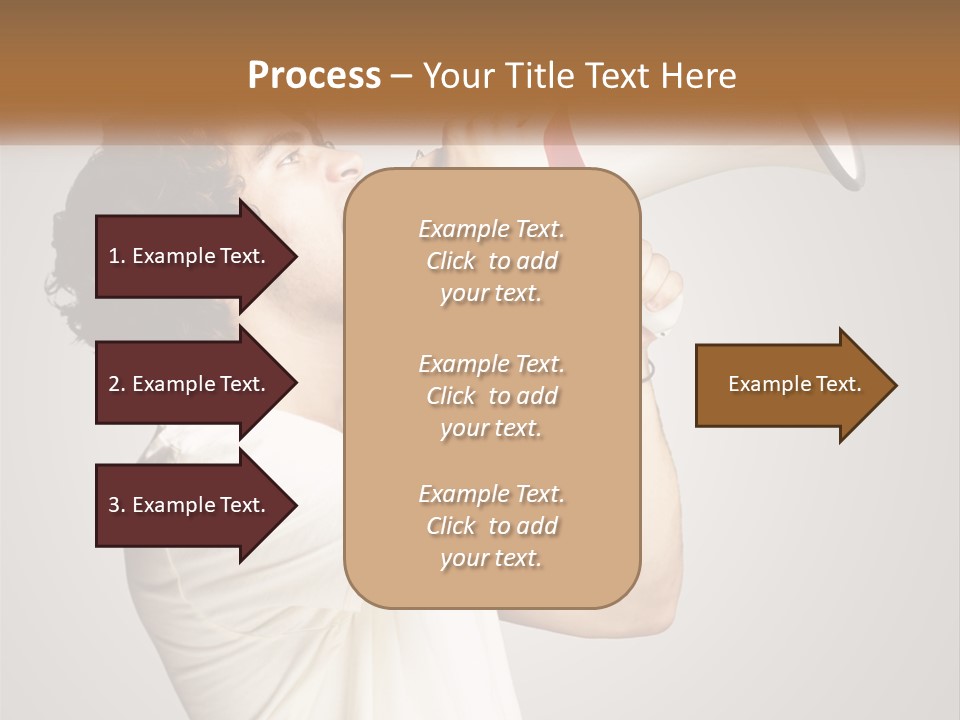 A Man Holding A Megaphone Up To His Face PowerPoint Template