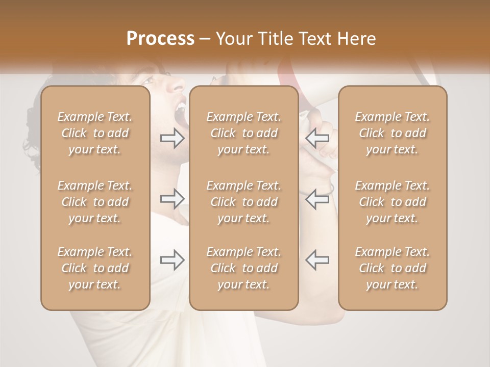 A Man Holding A Megaphone Up To His Face PowerPoint Template