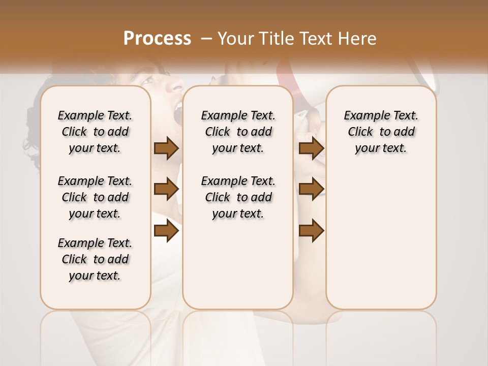 A Man Holding A Megaphone Up To His Face PowerPoint Template