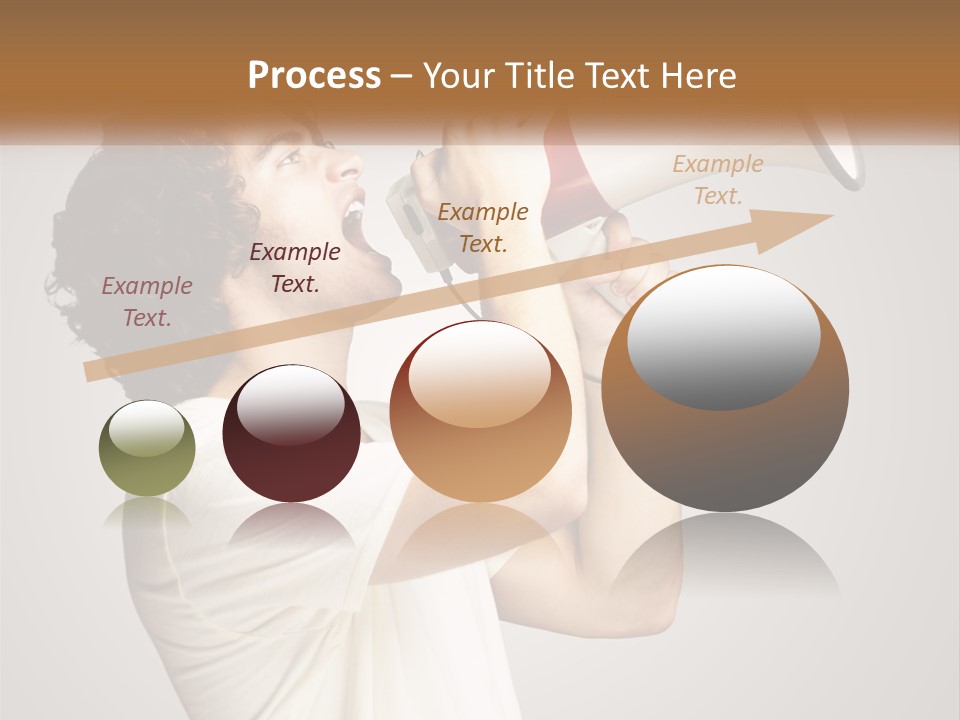 A Man Holding A Megaphone Up To His Face PowerPoint Template