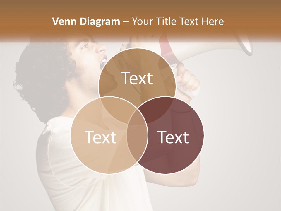 A Man Holding A Megaphone Up To His Face PowerPoint Template