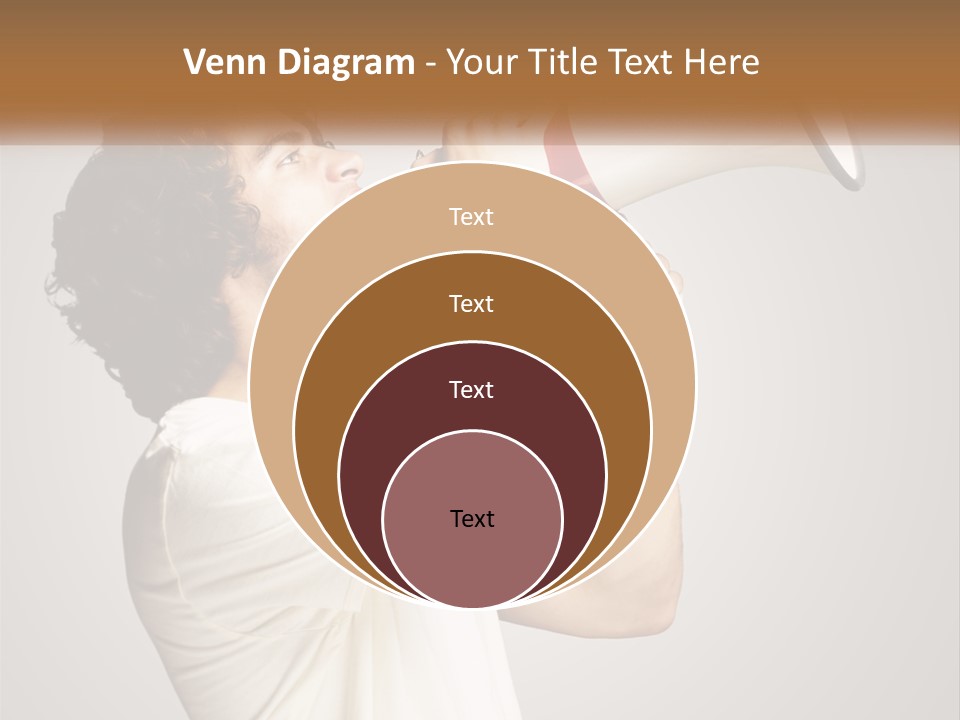 A Man Holding A Megaphone Up To His Face PowerPoint Template