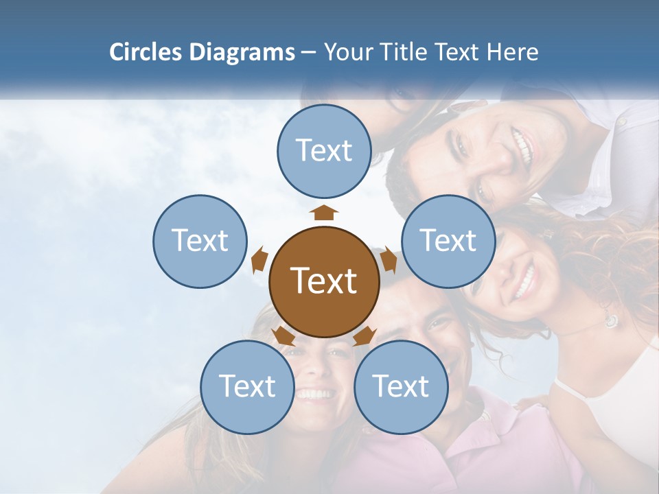 A Group Of People Standing Together In A Circle PowerPoint Template