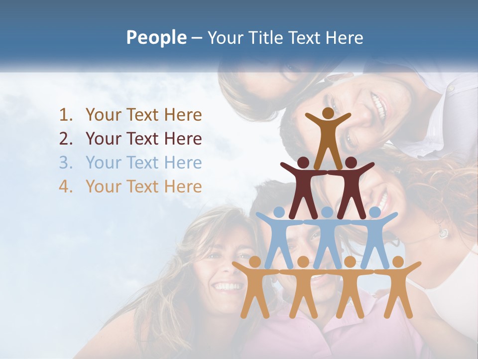 A Group Of People Standing Together In A Circle PowerPoint Template