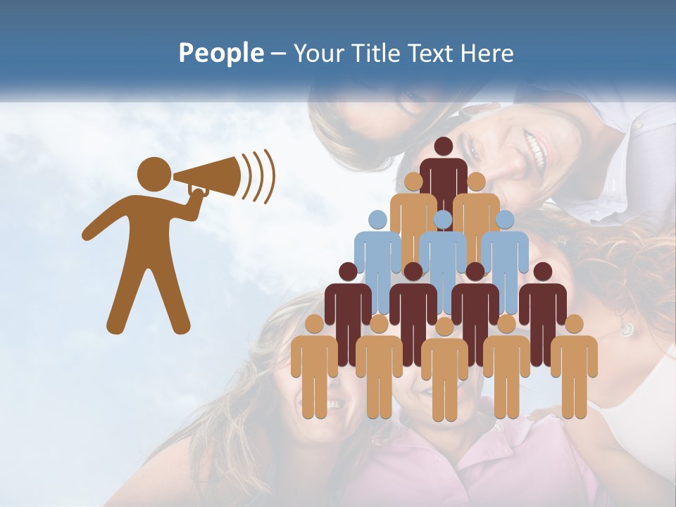 A Group Of People Standing Together In A Circle PowerPoint Template