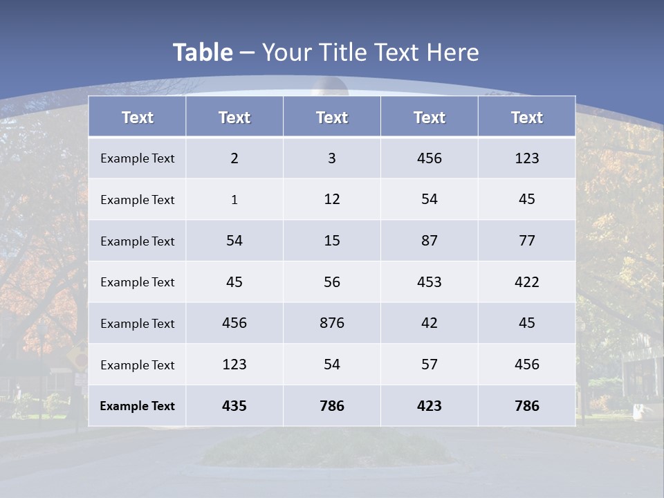 A City Street With A Tall Tower In The Background PowerPoint Template