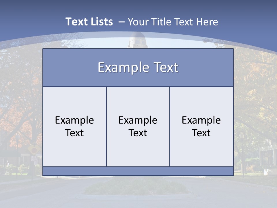 A City Street With A Tall Tower In The Background PowerPoint Template