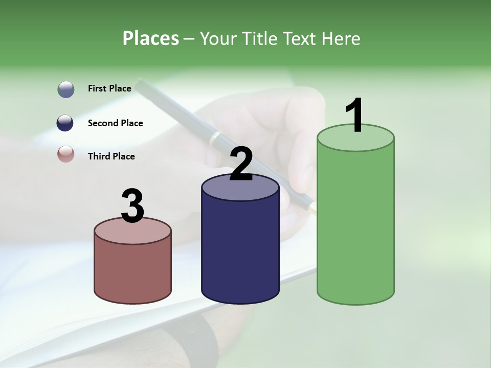 A Person Writing On A Notebook With A Pen PowerPoint Template