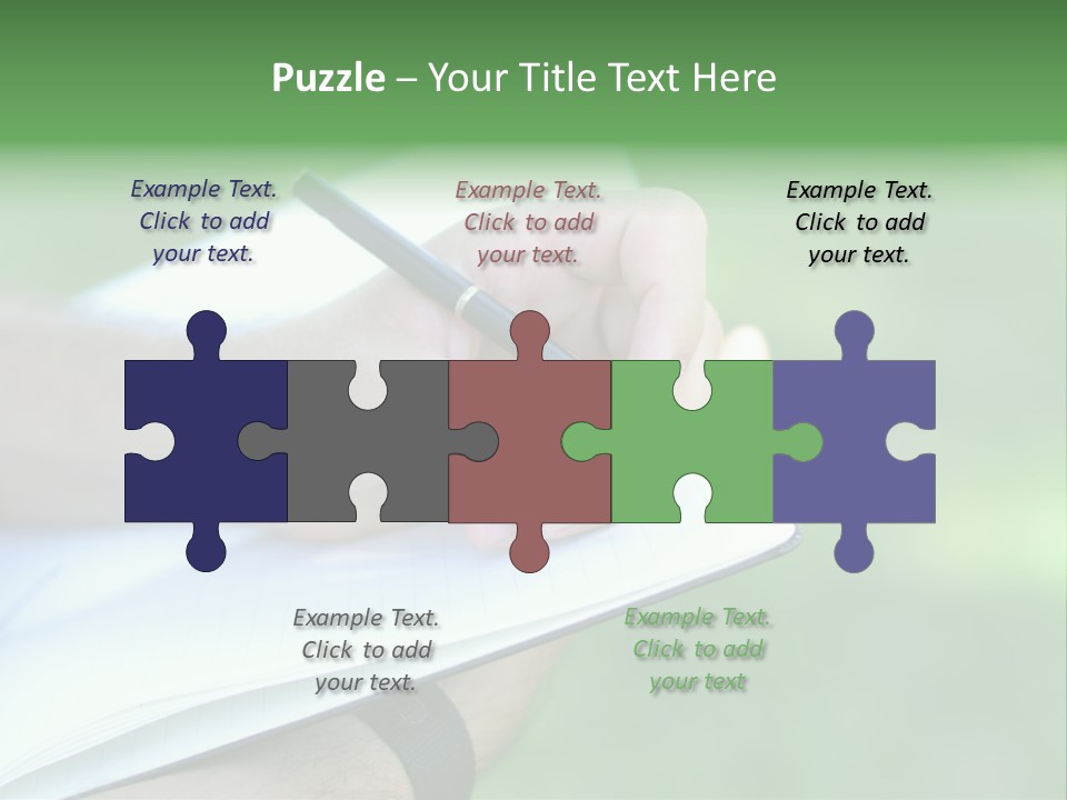 A Person Writing On A Notebook With A Pen PowerPoint Template