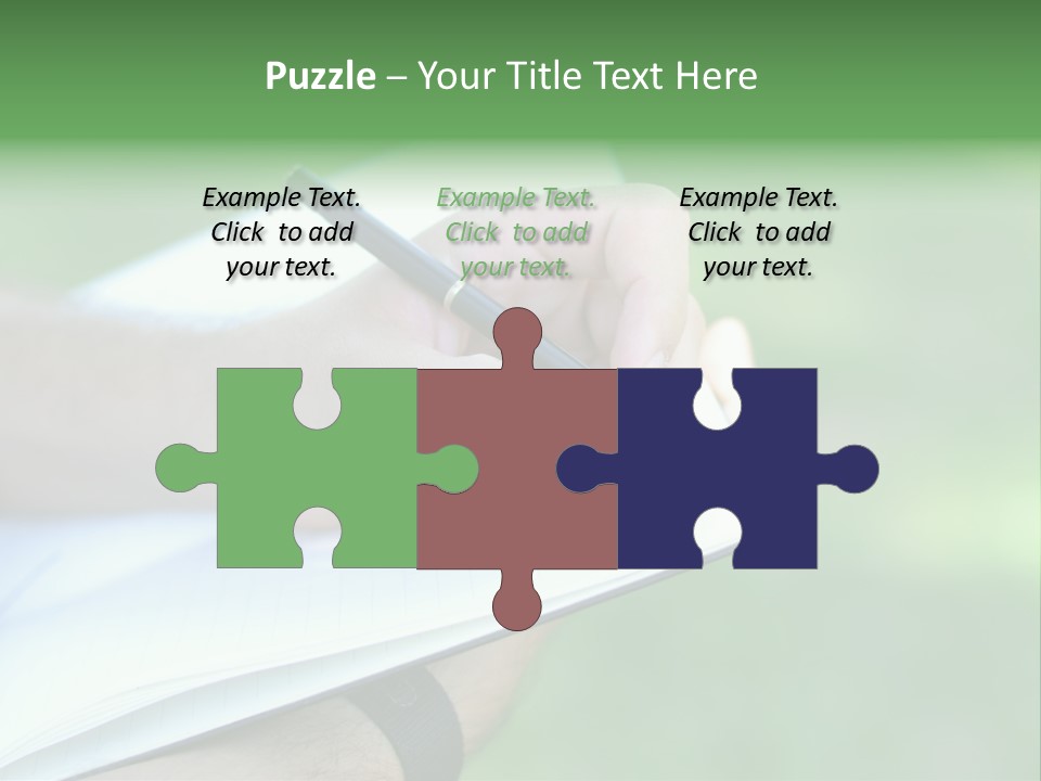 A Person Writing On A Notebook With A Pen PowerPoint Template