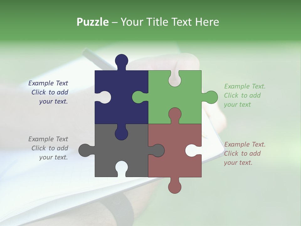 A Person Writing On A Notebook With A Pen PowerPoint Template