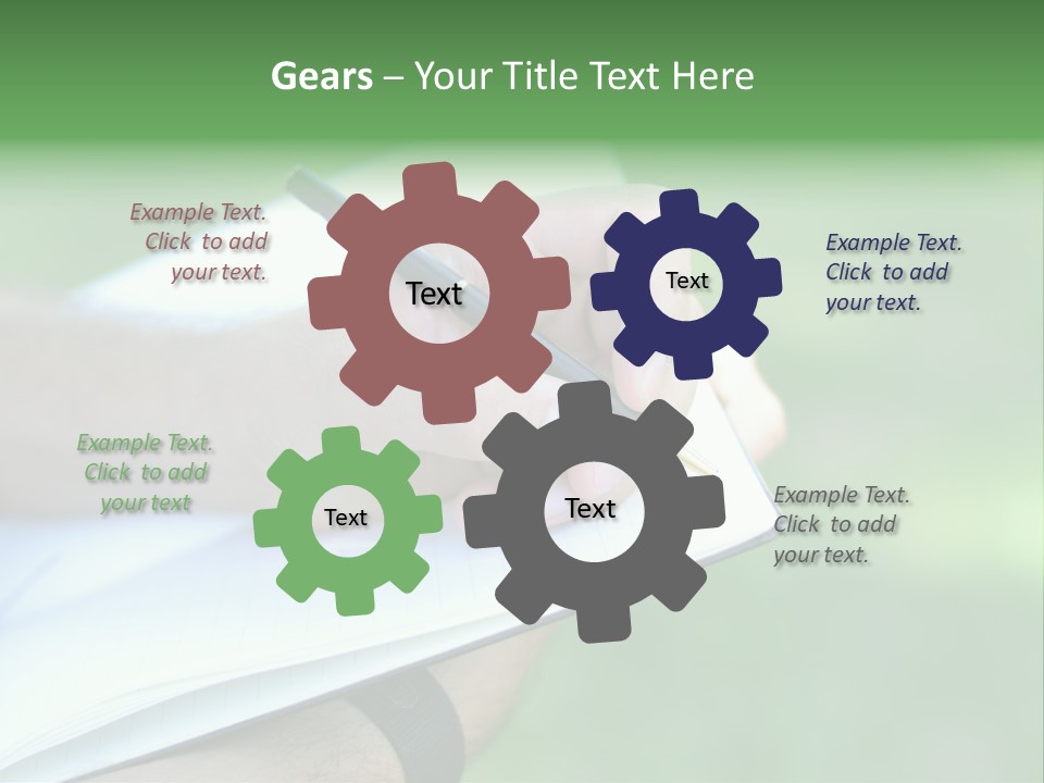 A Person Writing On A Notebook With A Pen PowerPoint Template