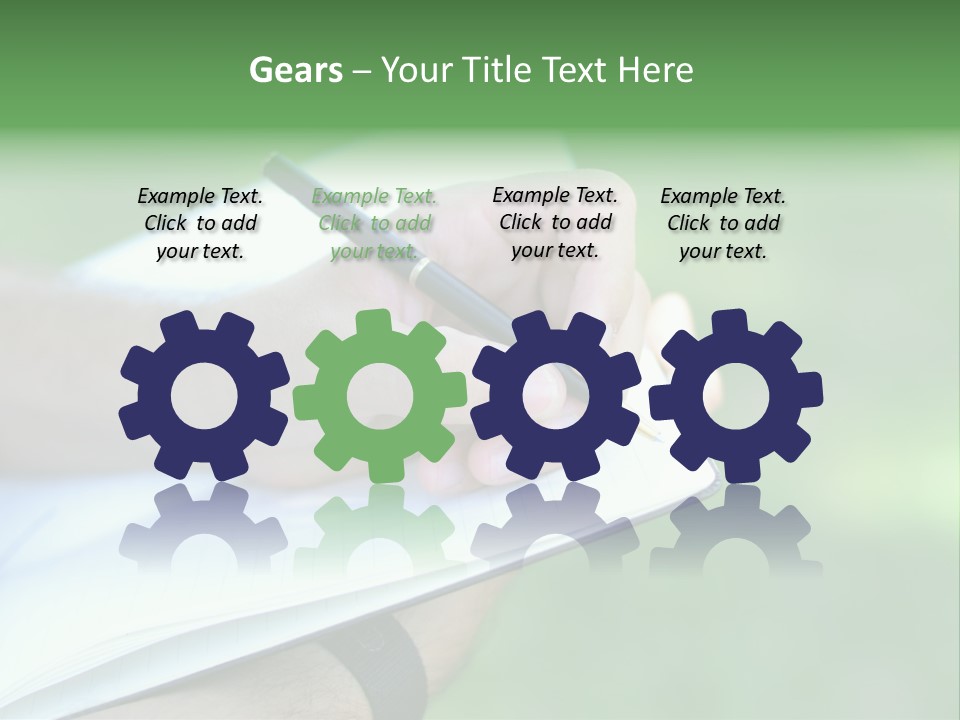 A Person Writing On A Notebook With A Pen PowerPoint Template