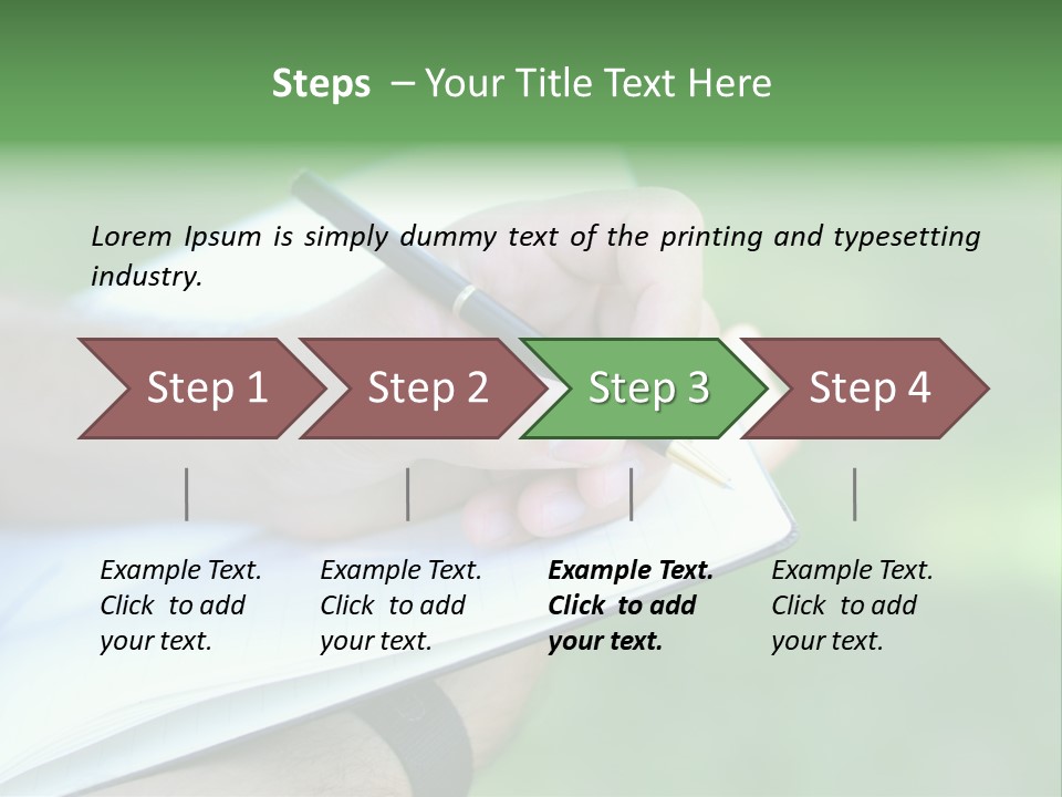A Person Writing On A Notebook With A Pen PowerPoint Template