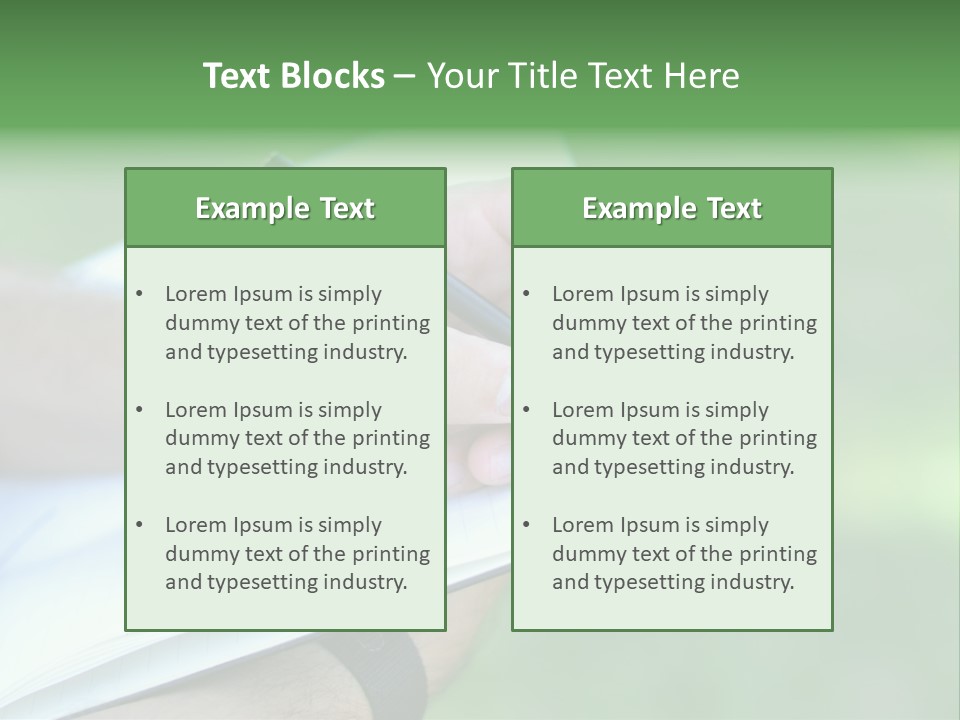 A Person Writing On A Notebook With A Pen PowerPoint Template