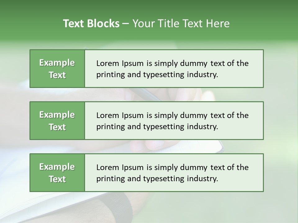 A Person Writing On A Notebook With A Pen PowerPoint Template