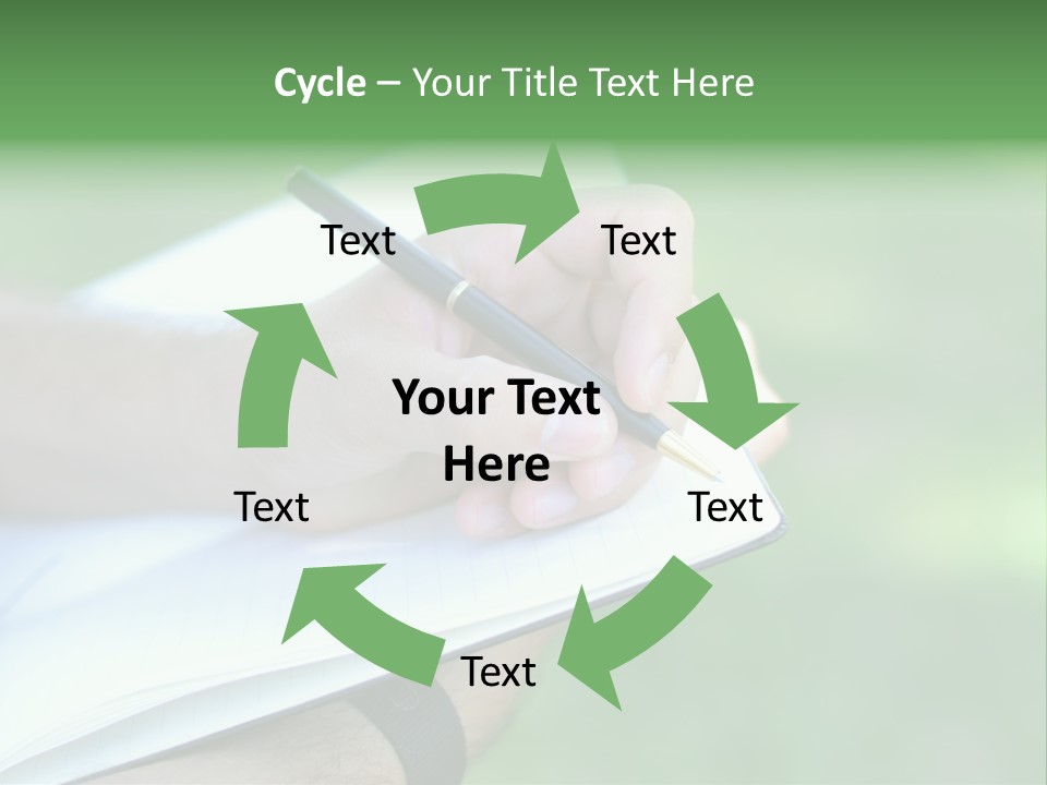 A Person Writing On A Notebook With A Pen PowerPoint Template