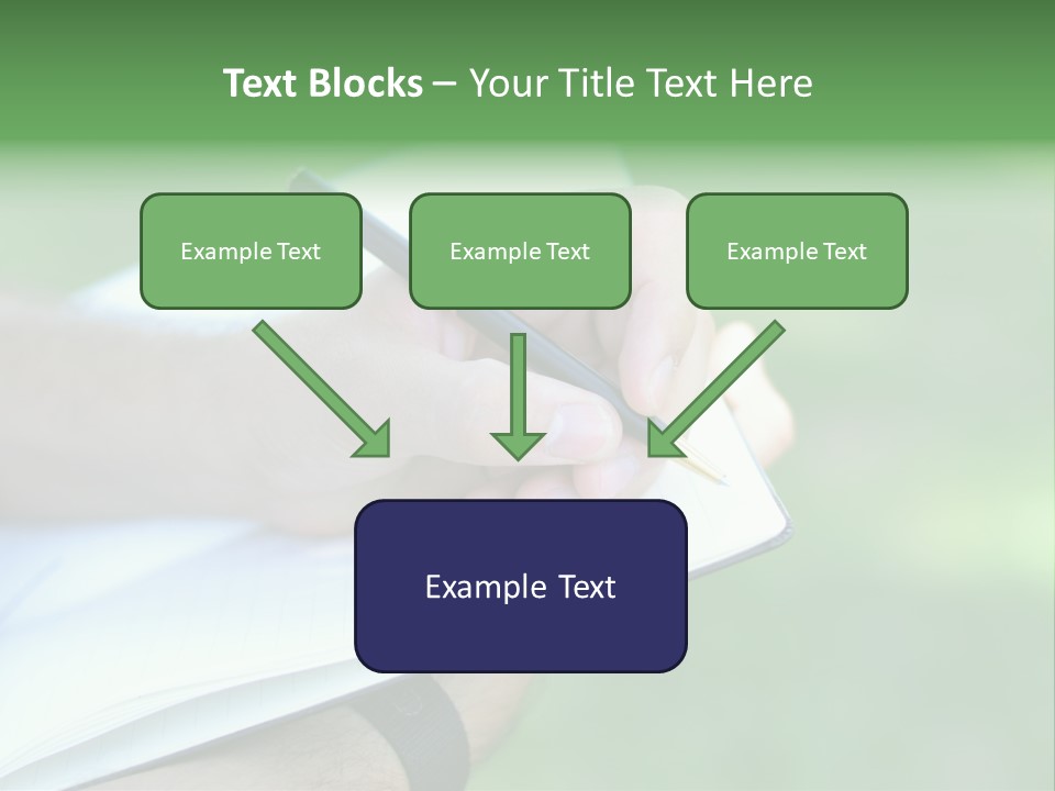 A Person Writing On A Notebook With A Pen PowerPoint Template