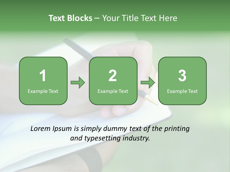 A Person Writing On A Notebook With A Pen PowerPoint Template