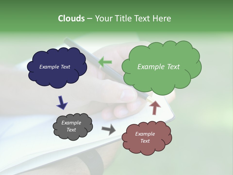 A Person Writing On A Notebook With A Pen PowerPoint Template