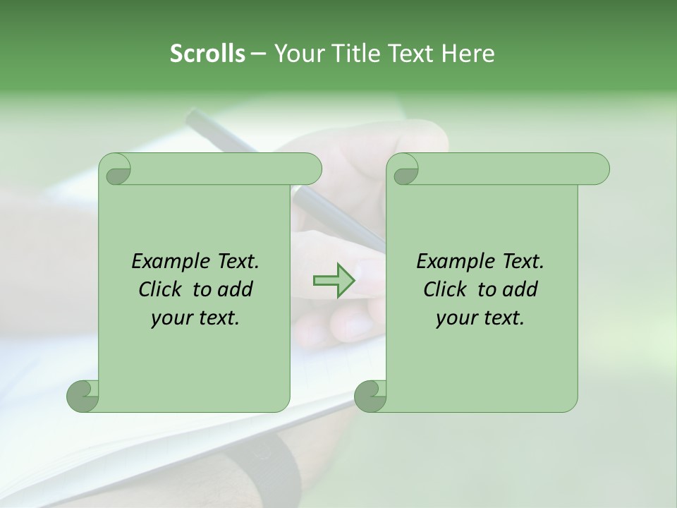A Person Writing On A Notebook With A Pen PowerPoint Template