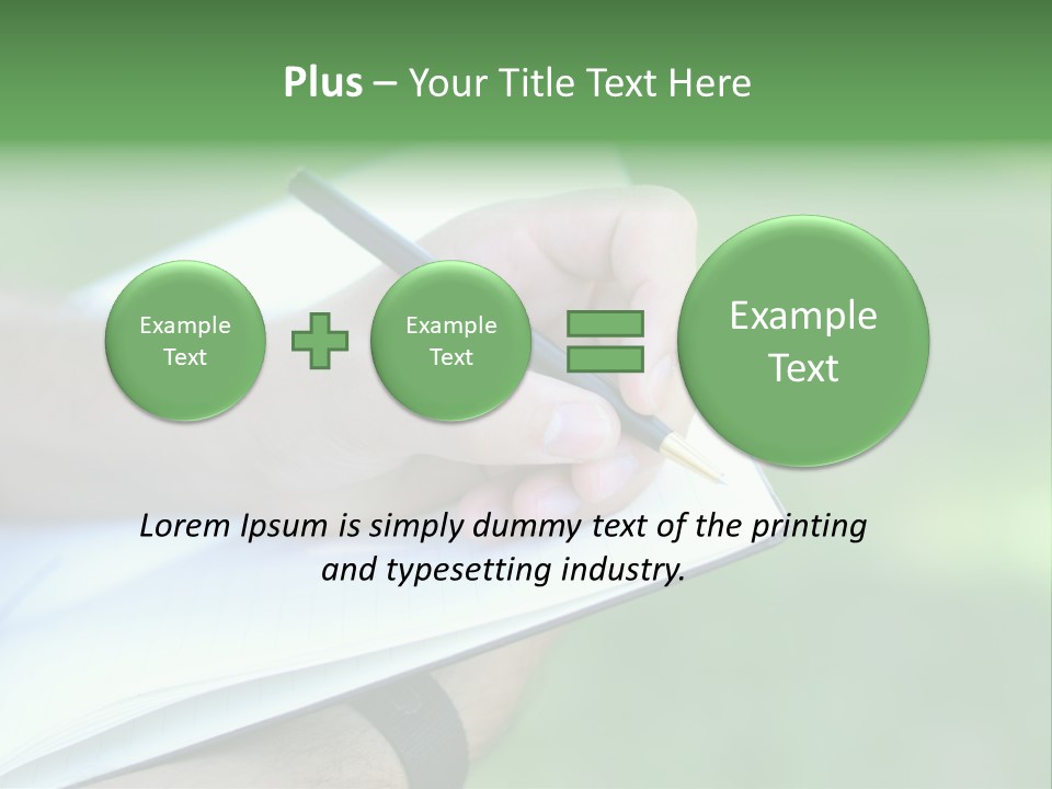 A Person Writing On A Notebook With A Pen PowerPoint Template