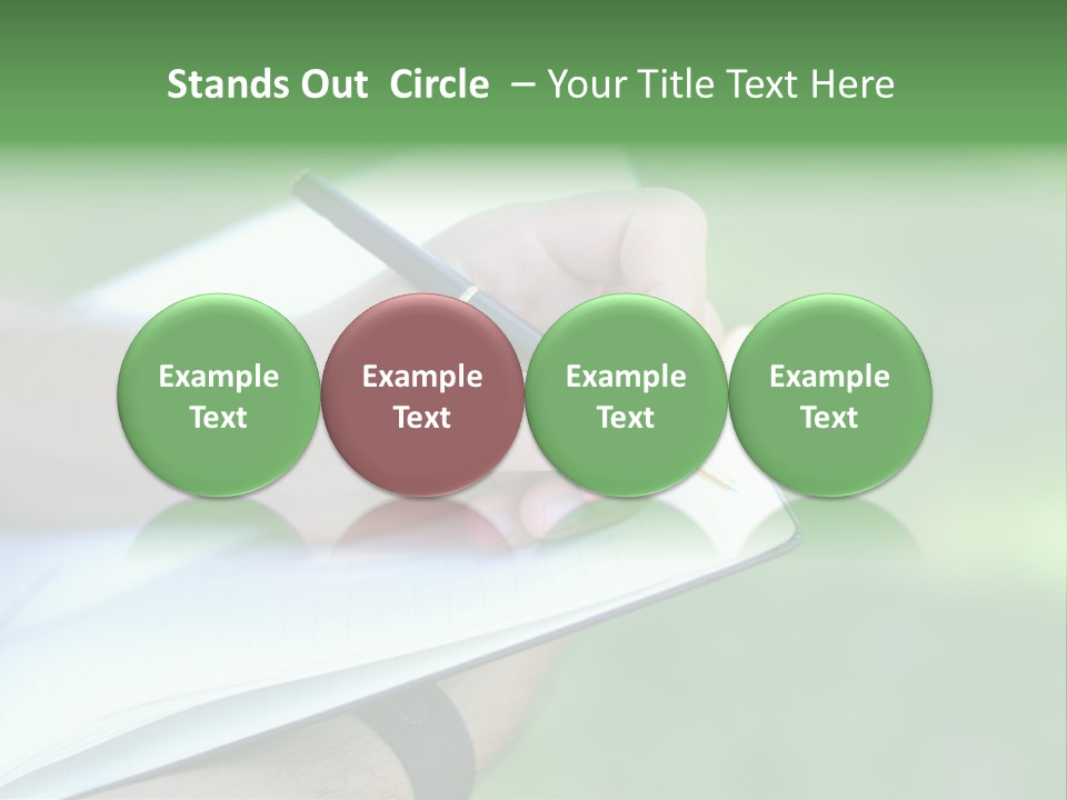 A Person Writing On A Notebook With A Pen PowerPoint Template