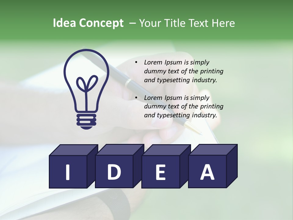 A Person Writing On A Notebook With A Pen PowerPoint Template