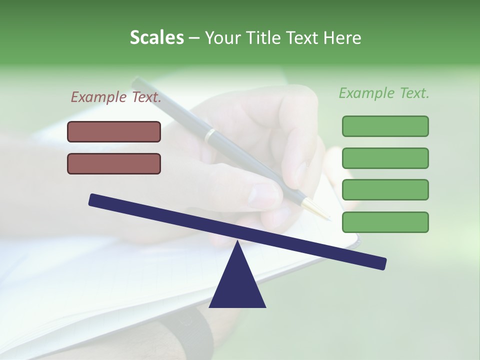A Person Writing On A Notebook With A Pen PowerPoint Template