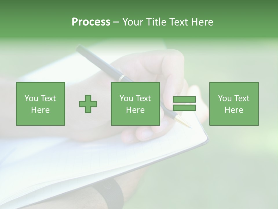 A Person Writing On A Notebook With A Pen PowerPoint Template