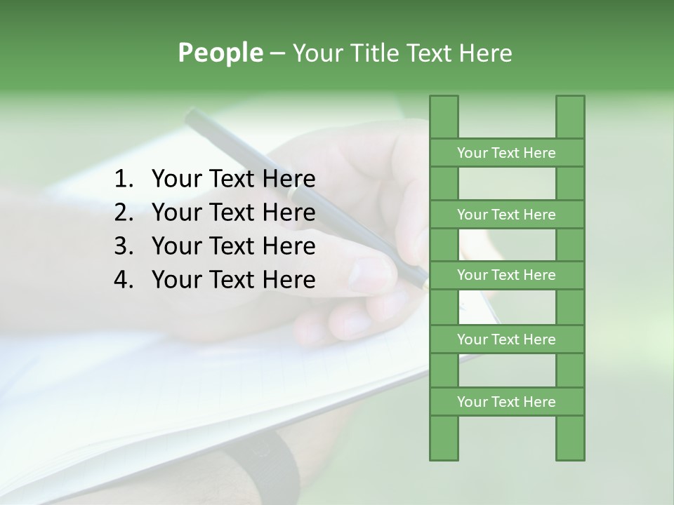 A Person Writing On A Notebook With A Pen PowerPoint Template