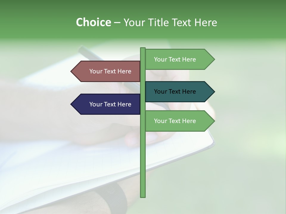 A Person Writing On A Notebook With A Pen PowerPoint Template