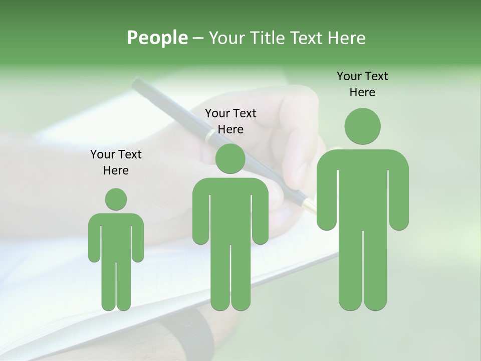 A Person Writing On A Notebook With A Pen PowerPoint Template