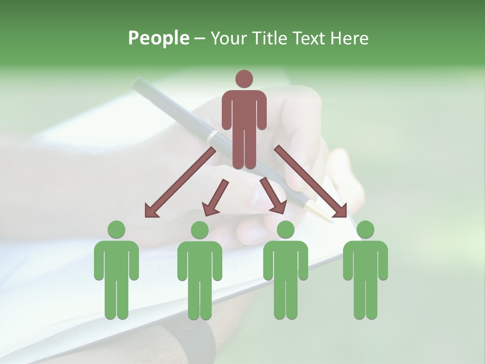 A Person Writing On A Notebook With A Pen PowerPoint Template